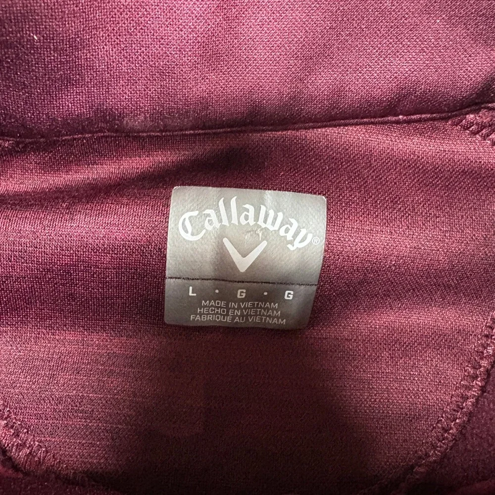 Callaway Mens Large 1/4 Zip Pullover Burgundy Heathered Golf Jacket 4373